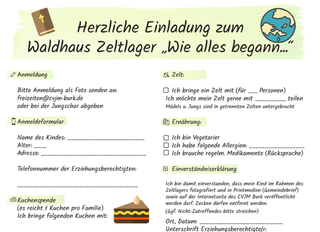 Anmeldung Kinderwaldhaus 2026