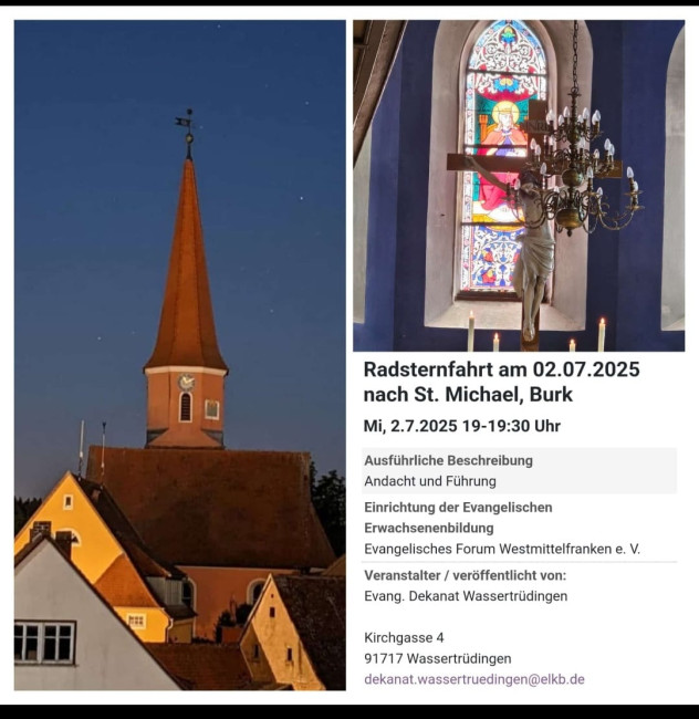 Radsternfahrt mit Abendandacht in Burk