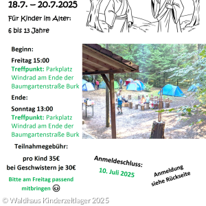 Waldhaus Kinderzeltlager 2025